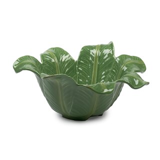 Bordallo Pinheiro Ciotola Insalatiera In Gres – Collezione Cabbage, Beige, 29,5 Cm. Design Neotradizionale, Lavabile In Lavastoviglie.